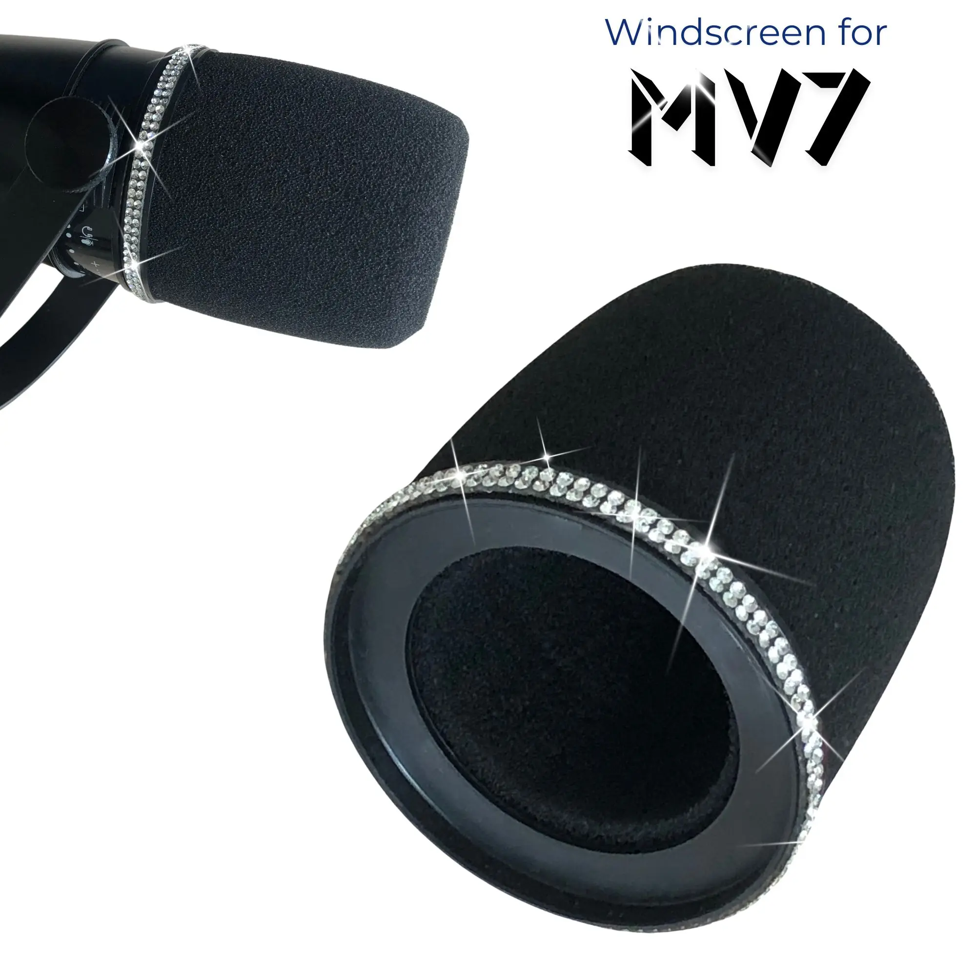 Shure Mic Sm7B - فلتر بوب رغوي MV7 سباركلي لـ