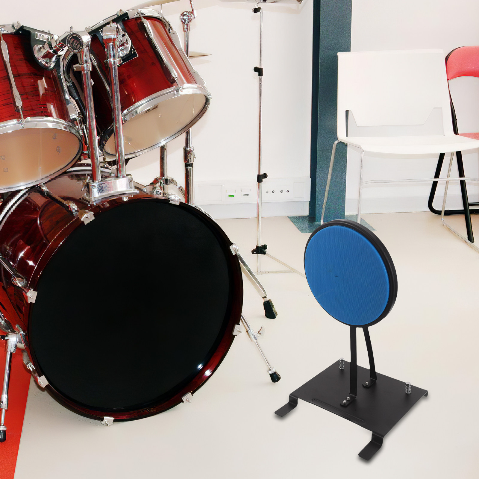 Drum Practice Pad - طقم وسادة تدريب طبلية عازلة للمبتدئين،
