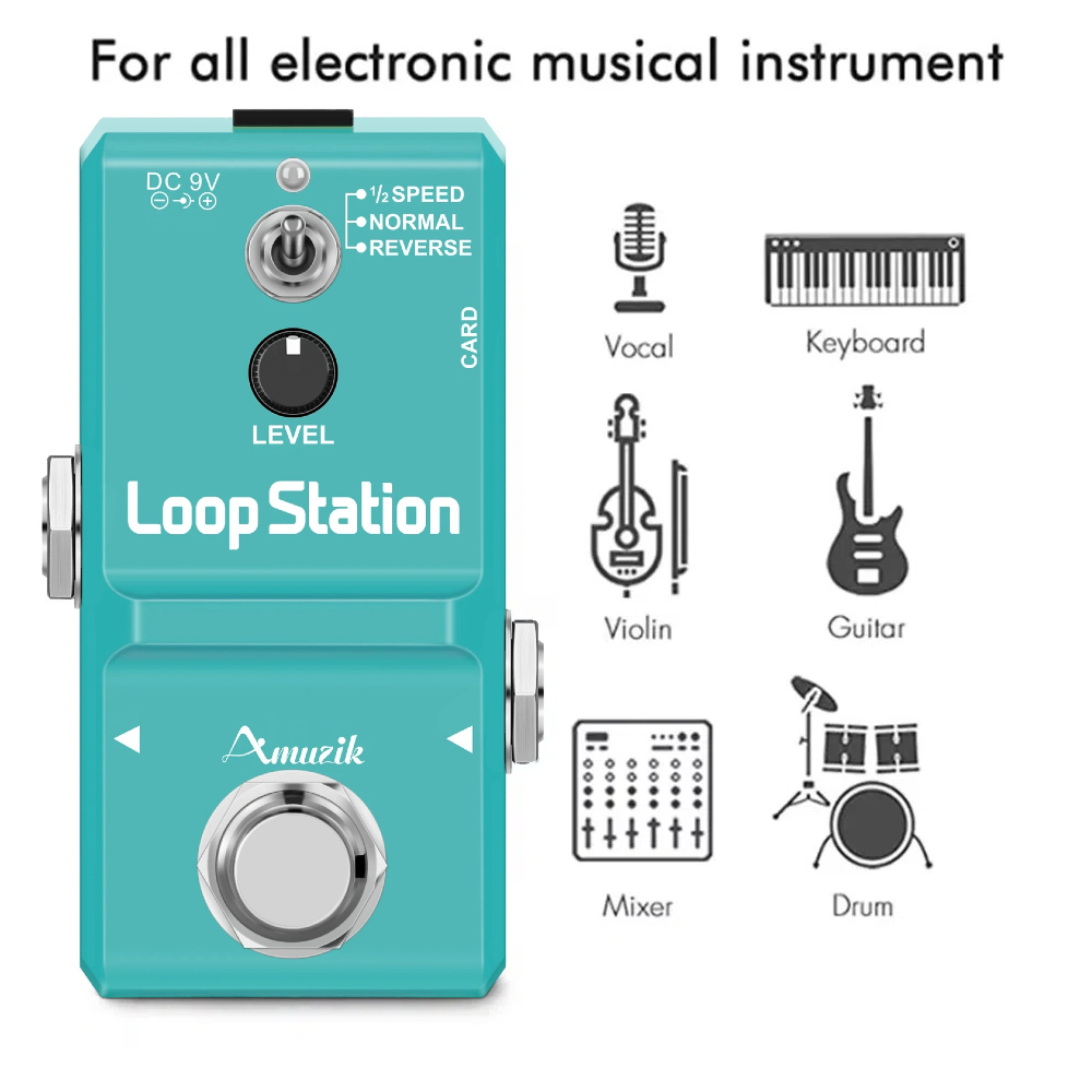 Amuzik الغيتار باس لوحة المفات - مراجعة Looper Pedal Guitar وسعره