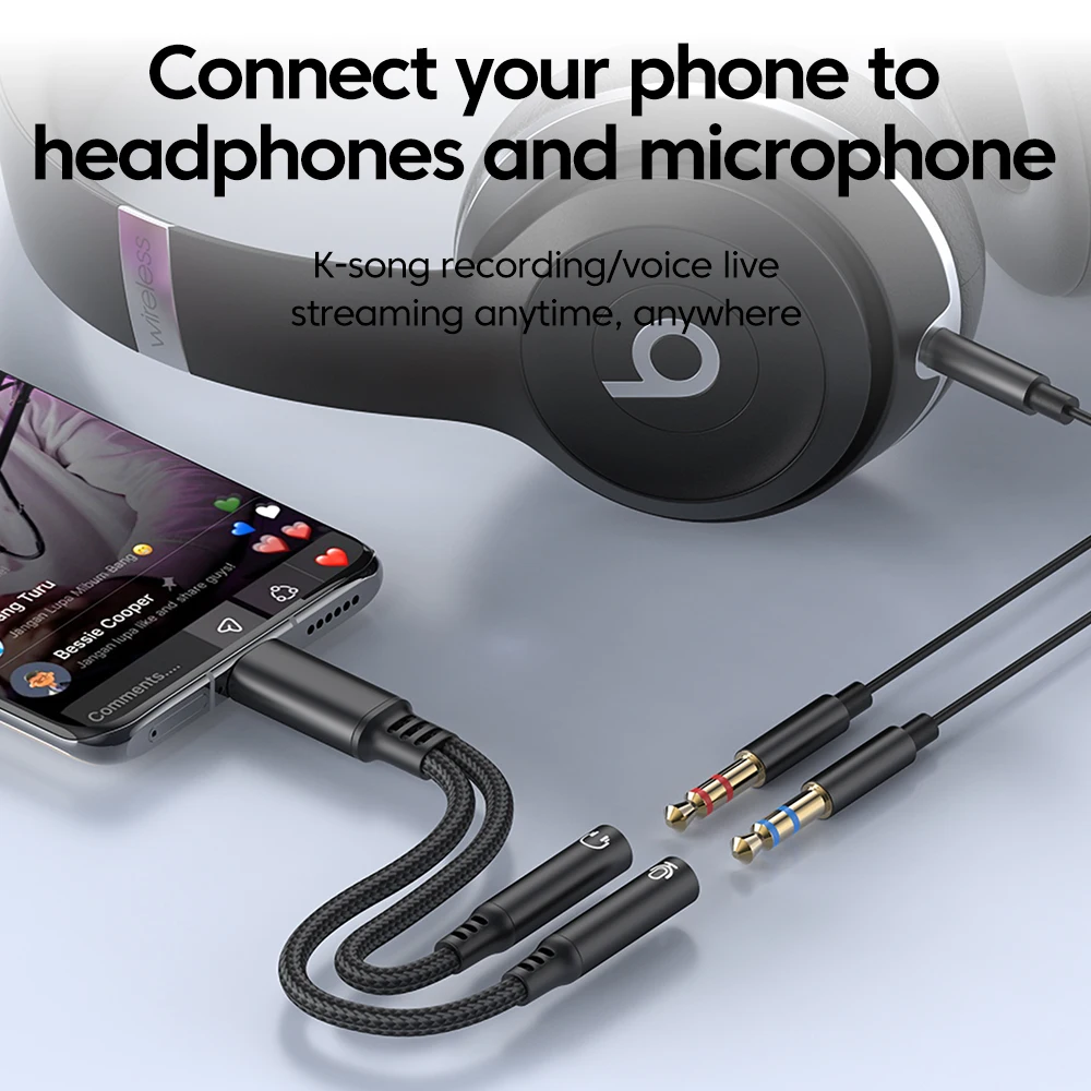نوع C ذكر إلى 3.5 مللي متر جاك - مراجعة Audio And Music Splitter وسعره