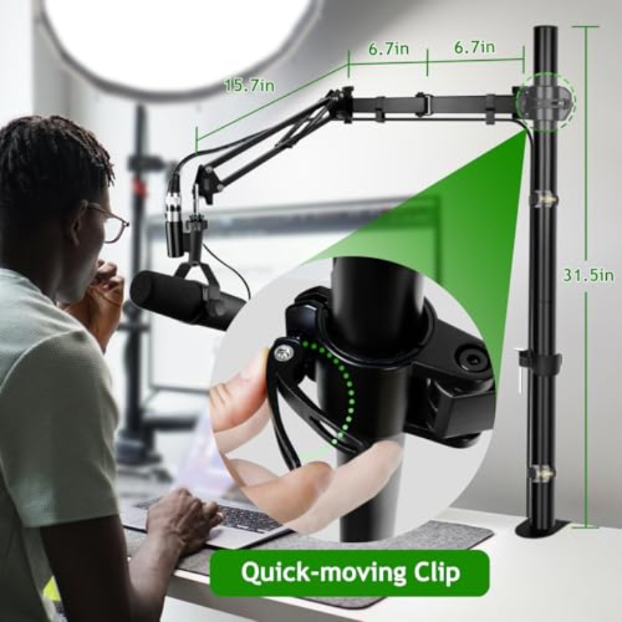 حامل ميكروفون قابل للتعديل، حا - مراجعة Shure Mic Sm7B وسعره